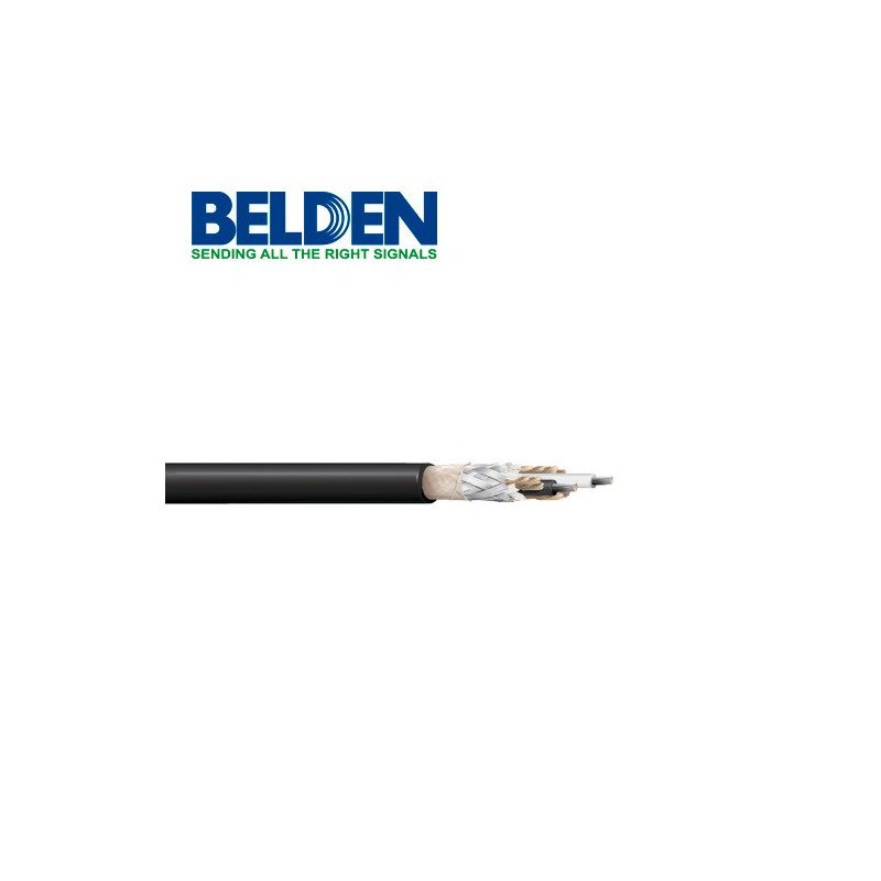 Cable para audio, micrófono Belden 8412 0101000 de uso rudo superflexible 2c, 20 AWG malla negro 305 m
