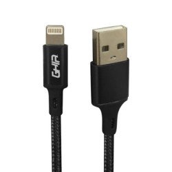 Cable tipo lightning Ghia 1m nylon color negro