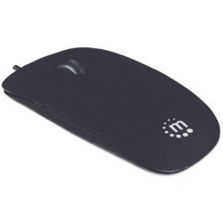 Mouse slim óptico, silueta, negro USB.