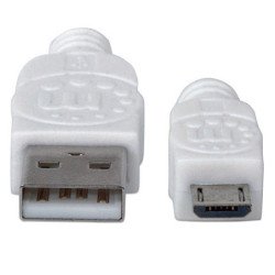 Cable USB versión 2.0 a-micro b 1.8m blanco