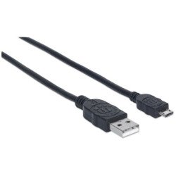 Cable USB Manhattan de alta velocidad versión 2.0 a-micro b 3.0m negro