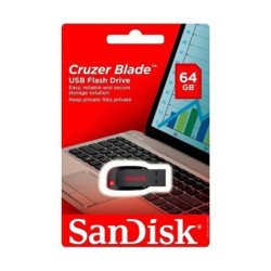 Memoria SanDisk 64GB USB 2.0 cruzer blade z50 negro con rojo