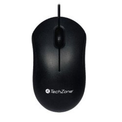 Mouse óptico alámbrico TechZone mas scroll 800 dpi USB negro