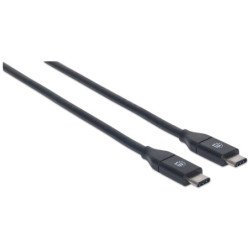 Cable USB 3.1, gen 2, c macho, c macho, 10 Gbps, 50 cm, negro Manhattan