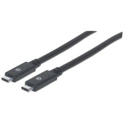 Cable USB 3.1, gen 1, c macho, c macho, 5 Gbps, 2 m, negro Manhattan