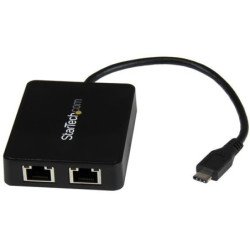 Adaptador para Red USB C StarTech.com US1GC301AU2R - USB C, Ethernet, Negro