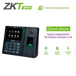 Control de asistencia checador autónomo ZKTeco LX14, biométrico de 500 huellas, 500 contraseñas, 50,000 registros