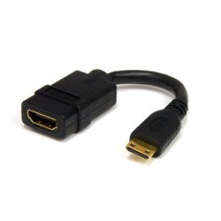 StarTech.com Adaptador de 12,5cm Mini HDMI a HDMI - HDMI de Alta Velocidad 4K - Convertidor 4K 30Hz Ultra HD - HDMI 1.4 -