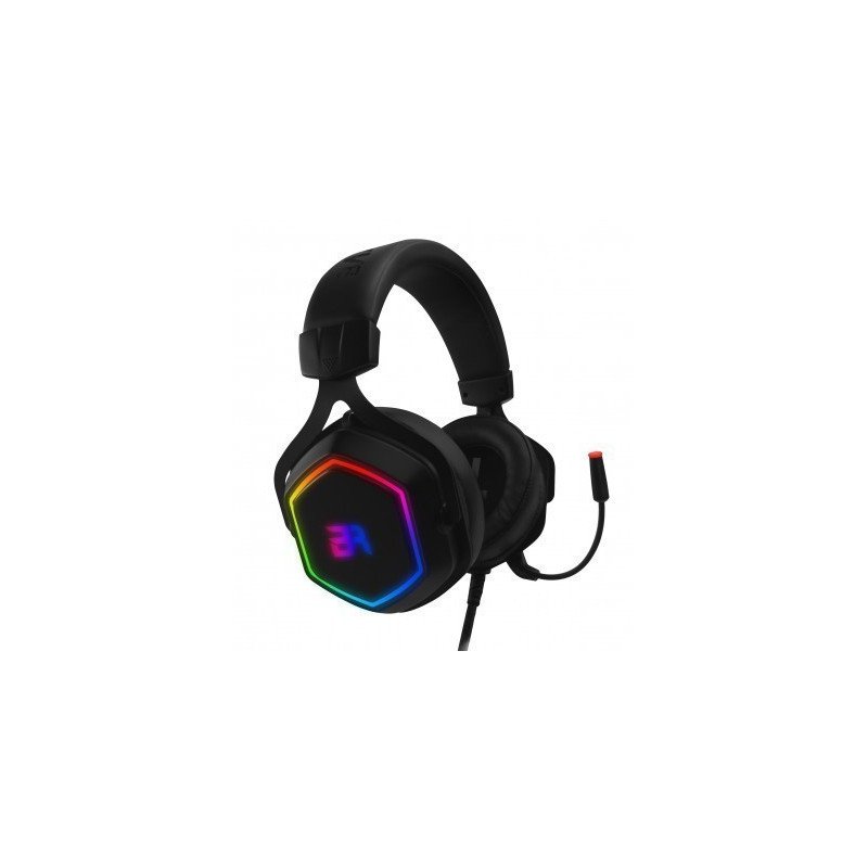 Audífonos gaming Hesix Balam Rush Spectrum, Acteck on-ear, USB, 7.1 canales, RGB, micrófono, color negro, BR-929776
