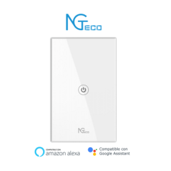 Ngteco ngs101 - apagador inteligente wifi 1 botón touch, control remoto vía app, control por voz, temporizador, panel táctil de