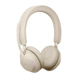 Jabra Evolve2 65 ms stereo - auricular - en oreja - bluetooth - inalámbrico - USB-a - aislamiento de ruido - beige - certificado