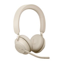 Jabra Evolve2 65 ms stereo - auricular - en oreja - bluetooth - inalámbrico - USB-a - aislamiento de ruido - beige - certificado