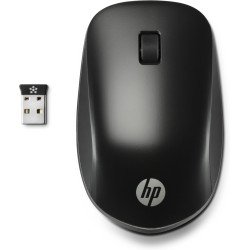 Mouse Blue inalámbrico HP, ultra delgado, USB (negro y plata).