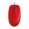 Mouse Logitech M110 Silent, Ambidextro, Óptico, USB tipo A, 1000 DPI, Rojo