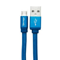 Cable USB Vorago CAB-113 USB A 2.0 a micro USB, 1 metro, azul, bolsa.