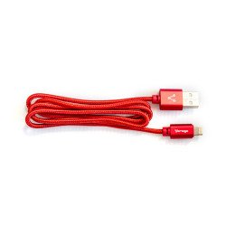 Cable Vorago dual micro USB, lightning rojo 1m bolsa