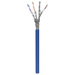 Bobina cable UTP de red cat6a Intellinet 100 cobre rollo 305 metros solida color azul