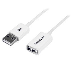 Cable de extensión StarTech.com - 2 m, USB A, USB A, Macho hembra, Color blanco