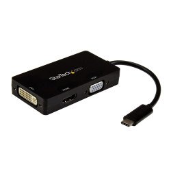 Adaptador Multiplicador USB C a HDMI - DVI y V StarTech.com CDPVGDVHDBP, USB C, Negro, 3 puertos