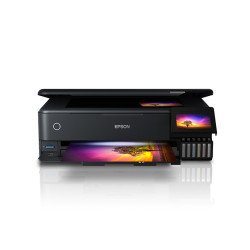 Multifuncional Epson L8180, ppm 32 negro, 32 color, tinta continua, ecotank, USB, red, WiFi, CD, DVD, fotográfica, doble carta,