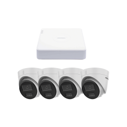 Kit IP 1080p, NVR de 4 canales, 4 cámaras IP turret colorvu