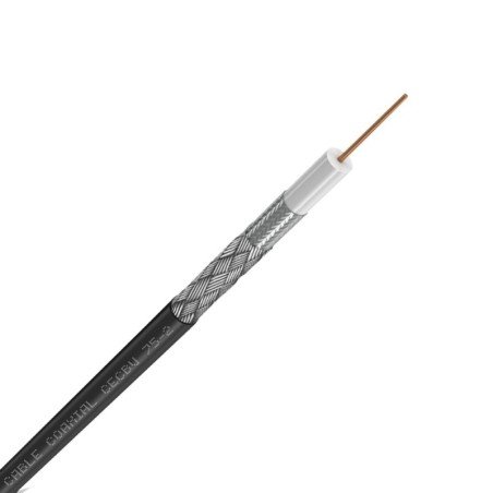 Cable coaxial Condumex catv-59 malla 60 al conductor ccs 20 AWG negro carrete 500 mts