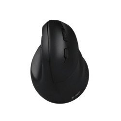 Mouse Acteck Virtuos Fitt MI520, ergonómico, vertical, inalámbrico, dual bluetooth + adaptador USB, 2400 dpi, recargable, negro,