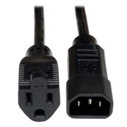 Cable de alimentación universal de ca 10a Tripp-Lite 18 AWG iec-320-c14 a NEMA 5-15r 30.48cm1 ft