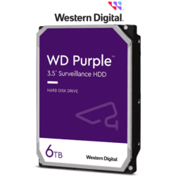 Disco duro interno WD Purple 3.5 6TB SATA3 6GB/s 256MB 24x7 para DVR y NVR de 1-16 bahías y 1-64 cámaras