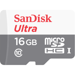 Memoria SanDisk 16GB micro SDHC ultra 80mb/s clase 10 con adaptador