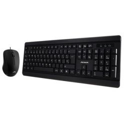 Kit teclado y mouse alámbrico USB negro