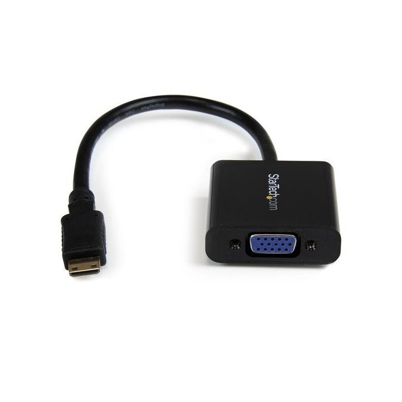 Convertidor Mini HDMI a VGA StarTech.com MNHD2VGAE2 - Mini HDMI, VGA 15p, Macho/hembra, Negro