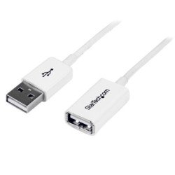 Cable de extensión StarTech.com - 3 m, USB A, USB A, Macho/hembra, Color blanco