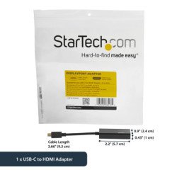 StarTech.com Adaptador Gráfico USB-C a HDMI 4K60Hz - Conversor de Vídeo USB Tipo C a HDMI - Compatible Thunderbolt 3 - Dongle