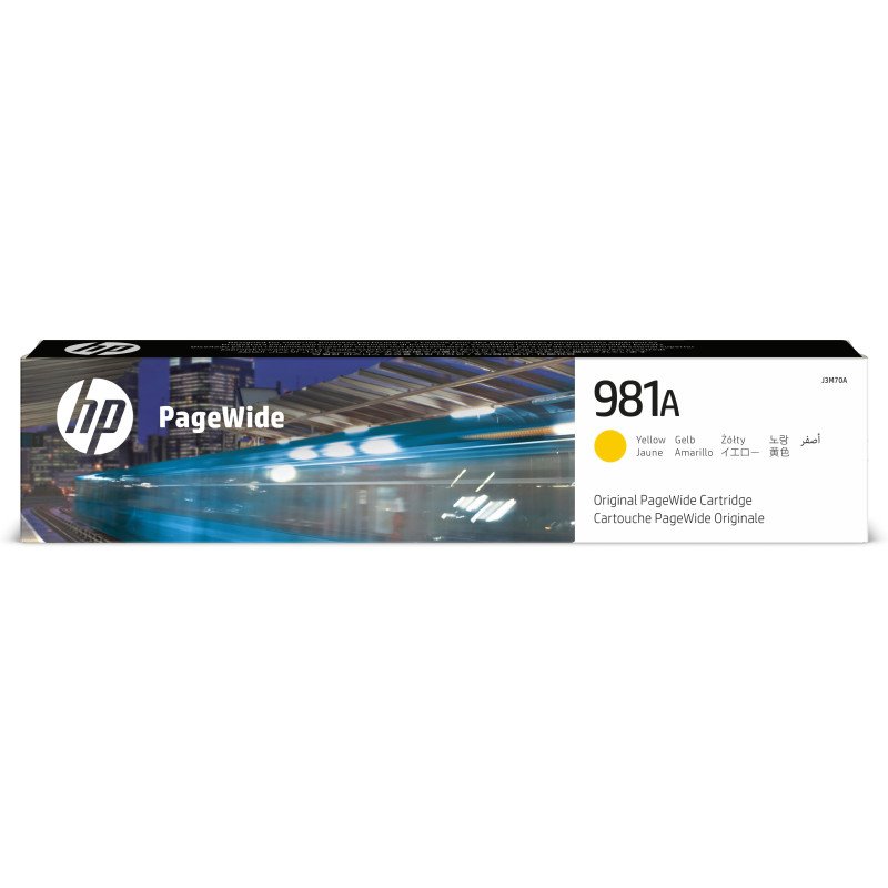 HP 981A, Original, amarillo, HP PageWide Enterprise 556, 586, Rendimiento estándar, 70 ml