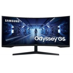 Monitor LED Samsung 34 widescreen WQHD 3,440 x 1,440 Odyssey G5, negro, 1 HDMI, 1 d. Port, curvo gamer 165hz, 1000r, 1ms
