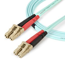 StarTech.com Cable de 1m de Fibra Óptica Multimodo LC/UPC a LC/UPC OM4 - 50/125µm - Fibra LOMMF/VCSEL - Redes de 100G - Cable