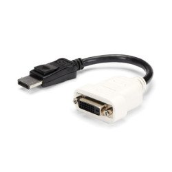 Convertidor DisplayPort a DVI StarTech.com - 1 - Display Port M, 1 - DVI-I Single Link F, Macho/hembra, Negro, 0, 24 m