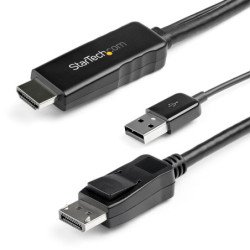 Cable de 2m HDMI a DisplayPort - 4K 30Hz, 2 m, HDMI tipo A (Estándar), DisplayPort, Macho, Macho, recto