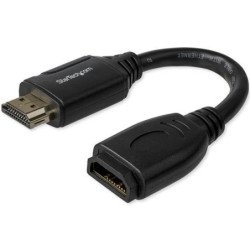 Cable HDMI 2.0 de 15 cm de alta velocidad y ethernet - con conectores de agarre -puerto extensor - 4k 60Hz (hd2mf6inl) - Startec
