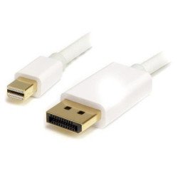 Cable adaptador de monitor StarTech.com - 2 m, mini DisplayPort, DisplayPort, Macho/Macho, Color blanco