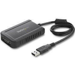Adaptador de video externo StarTech.com - USB 2.0 A, VGA 15-pin D-Sub, Macho/hembra, Negro