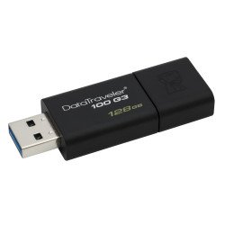 Memoria Kingston 128GB USB 3.0 alta velocidad, DataTraveler 100 G3 negro