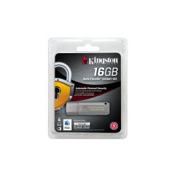 Memoria Kingston 16GB USB 3.0 DataTraveler Locker G3, hardware de encriptación, USB to cloud, gris