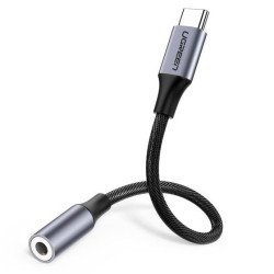 Adaptador USB Tipo C a Jack 3.5mm, Cable de 10 cm, Soporta CTIA, OMTI, HiFi, Plug & Play, Funda Anti Torceduras