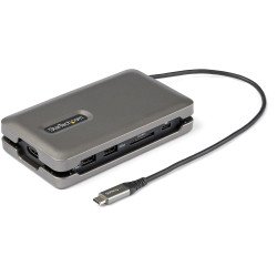 Adaptador Multipuertos USB-C, Mini Docking Station USB Tipo C a HDMI 2.0 4K a 60Hz, Hub USB de 2 Puertos, PD 100W, GbE, 1 Displa