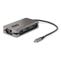 Adaptador Multipuertos USB-C, HDMI DP 4K a 60Hz, Hub 3x USB, PD de Paso de 100W, GbE, Docking Station USB Tipo C, 1 Displays Sup