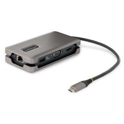 Adaptador Multipuertos USB-C, HDMI 4K a 60Hz VGA, Hub 3x USB, PD de Paso de 100W, GbE, Docking Station USB Tipo C, 1 Displays Su