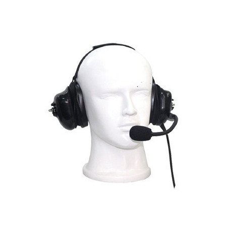 Auriculares con orejeras acolchonadas de gel con micrófono flexible con cancelación de ruido para radios Motorola XIR P6600/6620