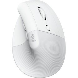 Mouse Logitech Lift, mano derecha, Diseño vertical, Óptico, RF Wireless + Bluetooth, 4000 DPI, Blanco